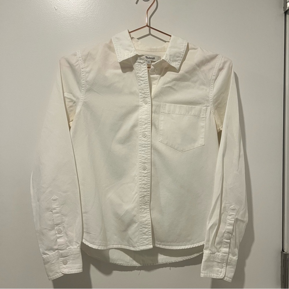 Madewell Cotton White Button-Up Shirt